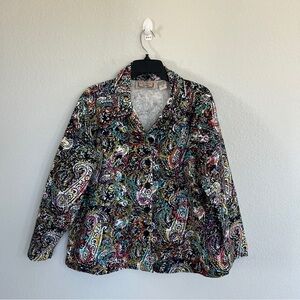 Life Style Woman Cotton Art To Wear Jacket Size 1X